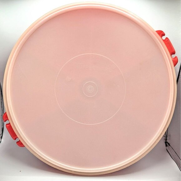 Vintage Tupperware Red Divided Server Tray 405-1 & Lid  224-13 Fruit and Veggies - Picture 1 of 3
